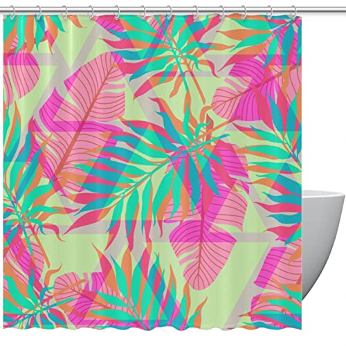 Rideau de douche lavable motif palmier abstrait 183x183 imperméable