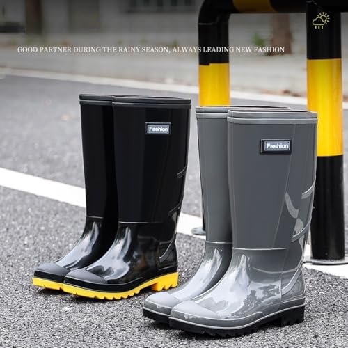 Camo Rain Tall Boots for Men Boat Fishing Waterproof Rubber Booties Lightweight Breathable Wide Width Non-slip Sole Comfort Wear Mud Walking Garden Shoes Hiking Camping2