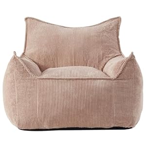 Giant Bean Bag Chair Sofa for Adults Teens, Comfy Corduroy Large Bean Bag Chairs with Armrests for Bedroom Living Room, Adult BeanBag Lazy Sofa Couch Chairs with Filler Included