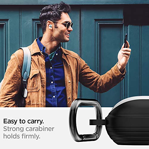 Image of Spigen Liquid Air | Samsung Galaxy Buds+ / Buds Case Cover [Carabiner Included] [Shock-Proof] [Light Compact] TPU - Black