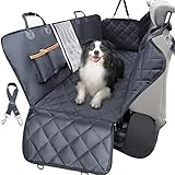 Dog Car Seat Cover for Back Seat, Waterproof Dogs Hammock with Mesh Window and Pet Seat Belt, Back Seat Protector for Cars, Trucks, SUVs, Jeep