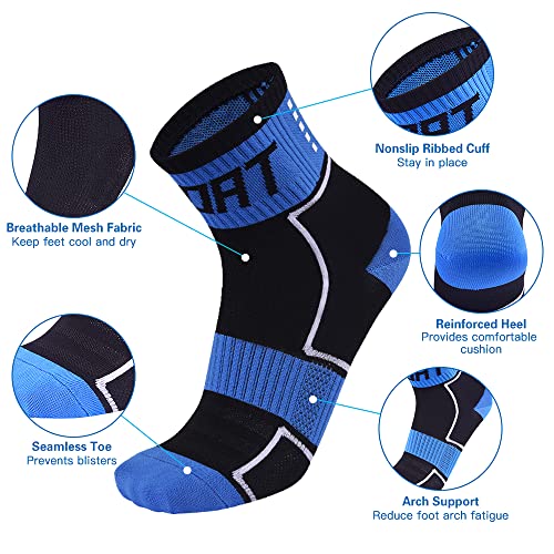 Socks, Reflective Cycling Socks High-Visibility Breathable Athletic Socks Bike Riding Running Socks for Men and Women, Medium, Blue2