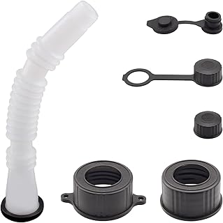 Universal Gas Can Spout Replacement Kit, Flexible Pour Nozzle with Gasket Easy to Install, Durable Collar Caps, Stripe Cap, Spout Kit for Water Jugs and Old Can (1 Pack)