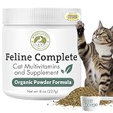 Wholistic Pet Organics Feline Complete - 8 Oz - Multivitamin & Probiotic Powder for Cats - Natural Cat Food & Digestive Support - 75 Scoops