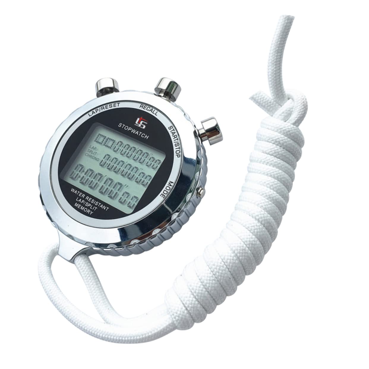 Cronometro Digitale in Acciaio Inox a 3 File per Allenamento | Display Lcd, Impostazione Timer, Formato Portatile con Tracolla, Conteggio 120 Corsie