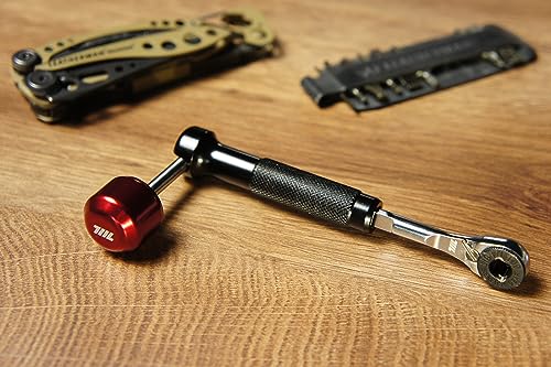 Image of 711L Lollipop Bit Driver - Pocket EDC Screwdriver with Retractable Lever for Extra Torque - Interchangeable 1 /4 inch Hex Bit Driver (Aluminum Black)