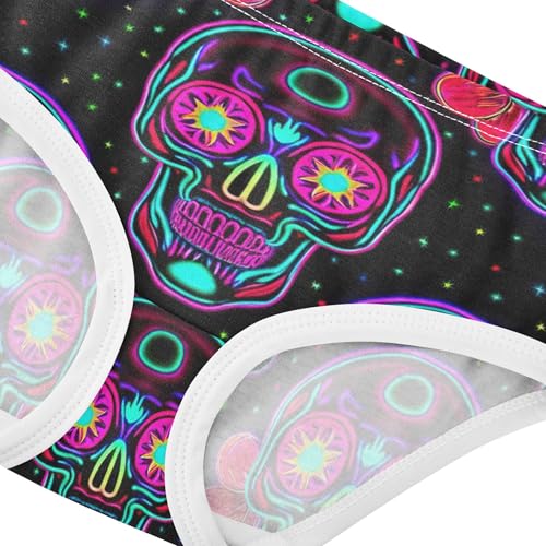 Colorful Skulls Flowers Cute Panties Girl Toddler Underwear Floral Cotton Designer Undies Kids Briefs 2t4