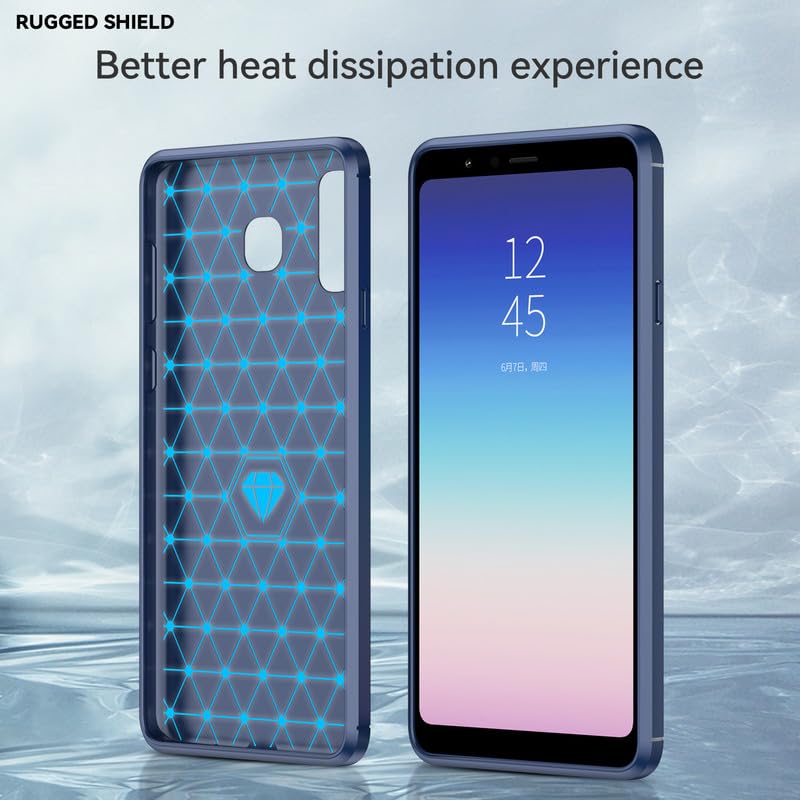 Image of Flexible Back Case Cover for Samsung Galaxy A8 Star - Blue (Carbon Fibre)
