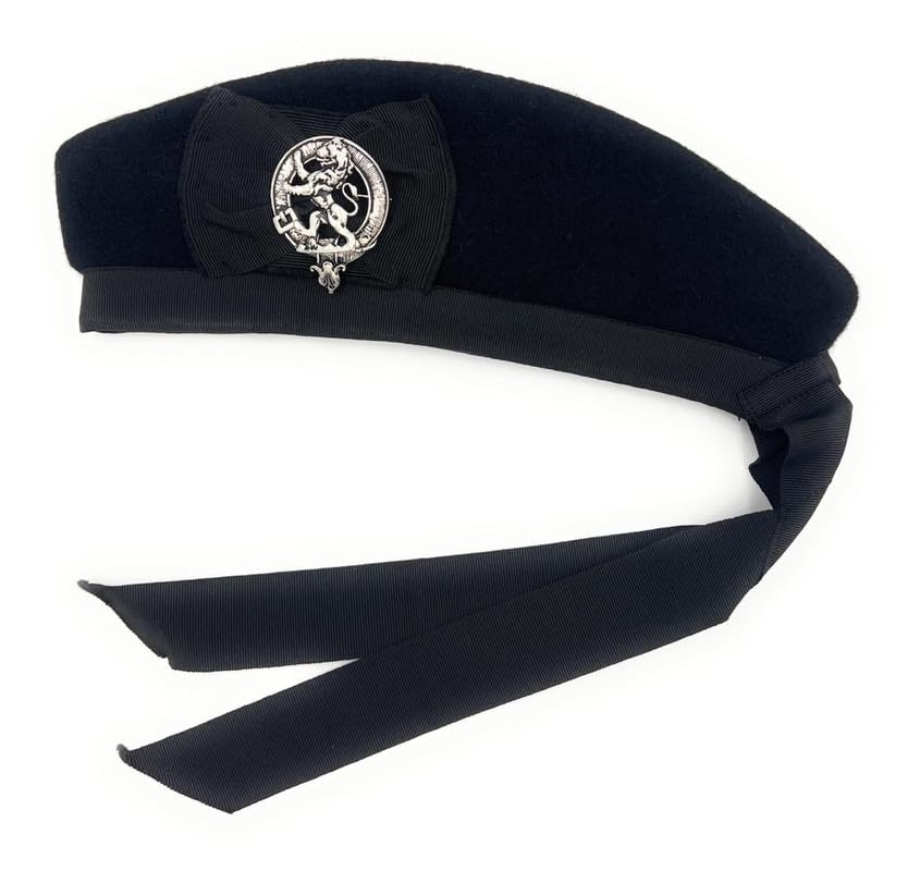 Casquette écossaise noire pour les défilés et fêtes de famille