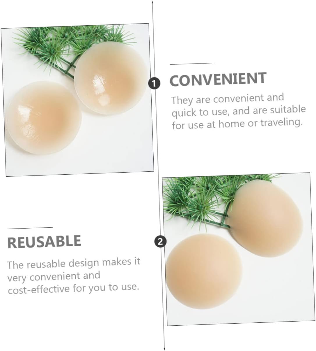 5pairs Invisible Silicone Nipple Reusable for Women Breathable Adhesive Stickers Comfortable for All-day Wear for Bikinis and