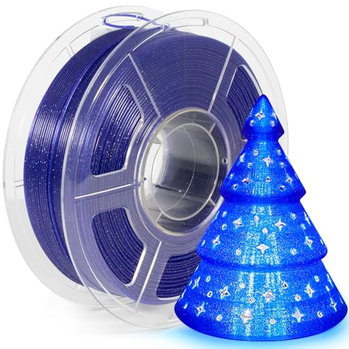 Image of iSANMATE 3D Printer Filament, Transparent Glitter Blue PLA Filament 1.75 mm, 3D Printing Filament 1KG /2.2lb