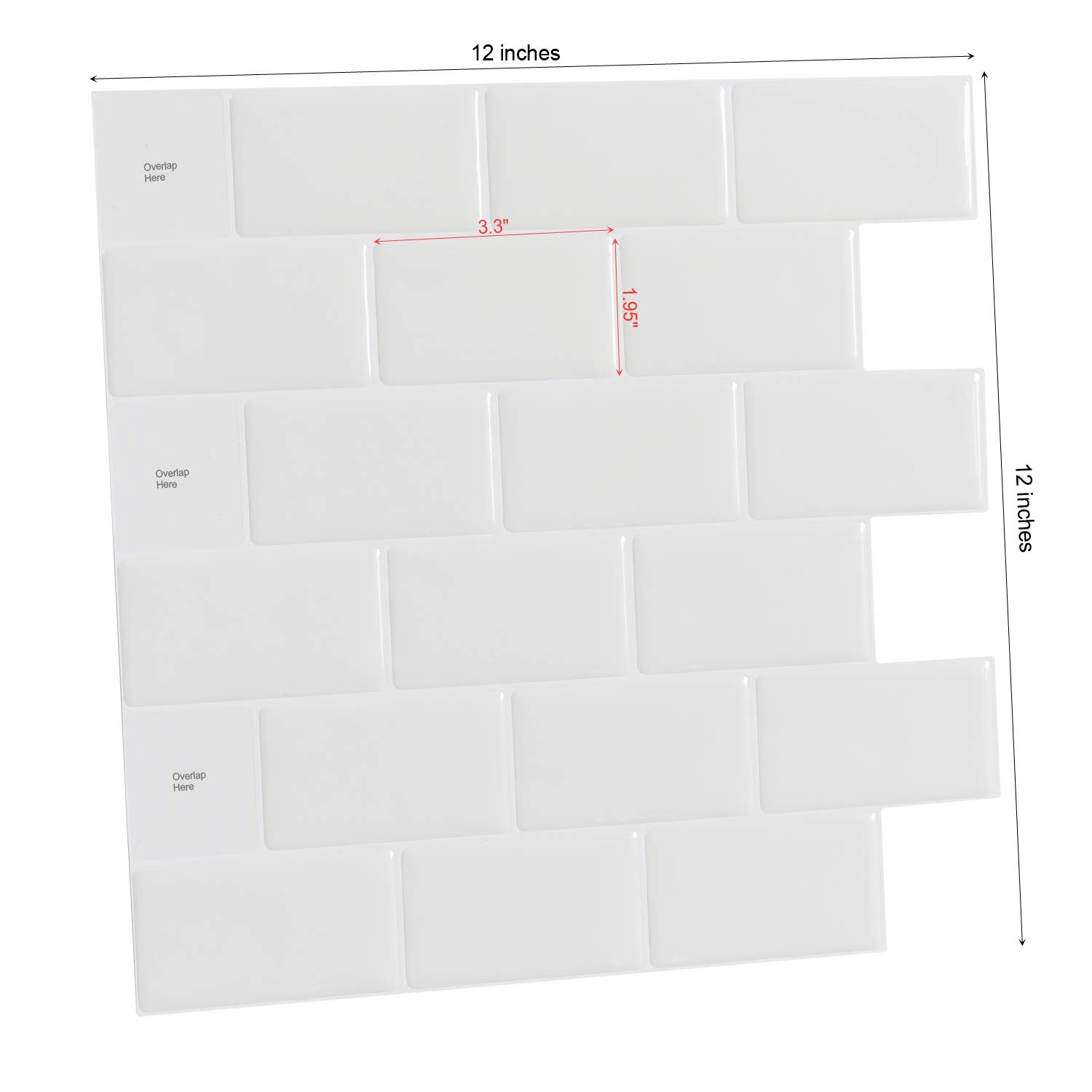 Art3d 10Sheet Peel and Stick Tile Backsplash 12"x12" Premium Kitchen