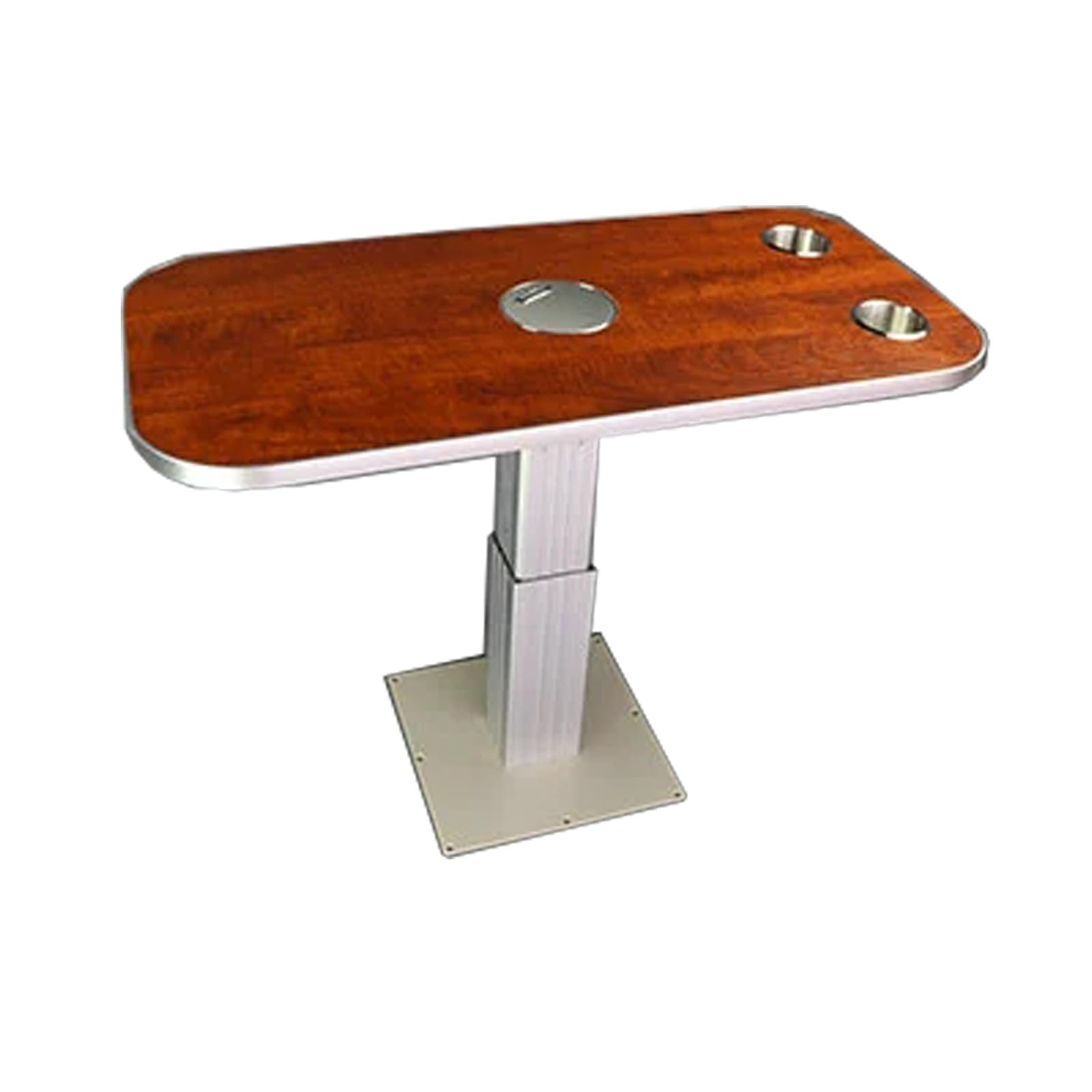 Tavolo da pranzo pieghevole regolabile, in legno massello con bordo in metallo, perfetto per camper, yacht e uso commerciale, altezza 76,2 cm, larghezza 33 cm