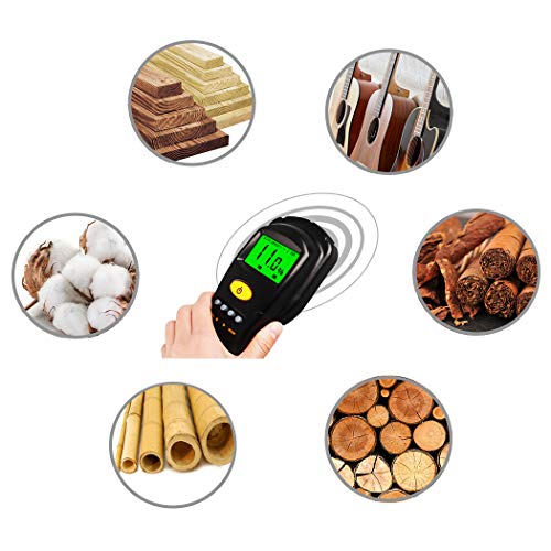 Pinless Wood Moisture Meter | Inductive Pinless Tools | Intelligent Lumber Moisture Meter | Digital Moisture Meter for Wood | (Range: 2% - 70% RH; Accuracy: 0.5%) [3 AAA Batteries Included] - Thumbnail 7