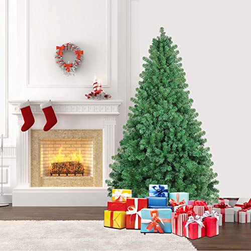 SHareconn 6.5 ft Unlit Premium Artificial Spruce Hinged Xmas Christmas Tree with 1300
