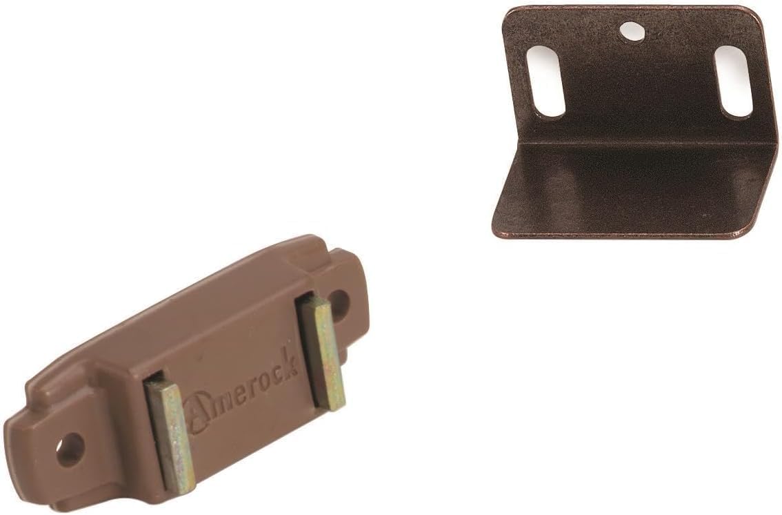 Amerock BP9765PT Magnetic Cabinet Catch Tan, 1-15/16 Inch Strong Pull Door Latch for Secure Cabinet Doors, 1 Pack