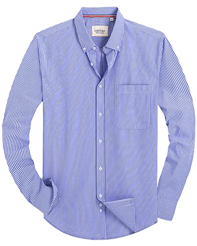 Check out this Alimens & Gentle Mens Solid Oxford Shirt Long Sleeve Dress Shirt Work Casual Button Down Shirts with Pocket,Striped-Light Blue,X-Large from Amazon!