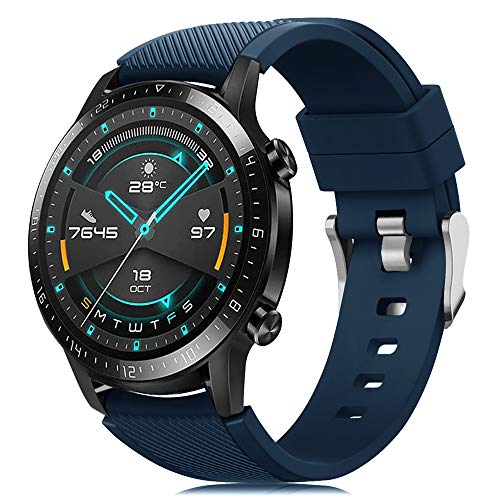 Image of XMUXI 22mm Watch Band Compatible with Huawei Watch GT6 GT5 /GT 4 46mm Nylon Strap Huawei Watch 4 Band for GTR 4 Venu 2 /3 /4,Vivoactive 4 Braided Watch Belt Parachute Metal Clasp(No Watch)
