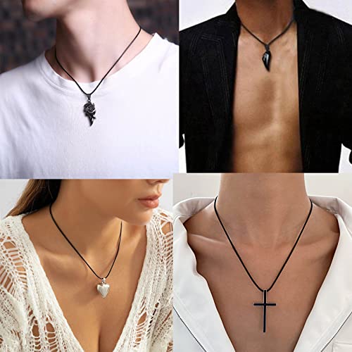 Sora Tuki Leather Necklace Cord with Clasp 16inch to 24inch Braided Rope Necklace for Men Women Stainless Steel Clasp 2mm Black Leather Cord Necklace Brown Leather Necklace2