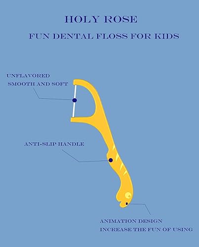 Miniatura 6 de Holy rose - Púas de hilo dental profesional para niños, dispensador de hilo dental adecuado para adolescentes, niños, niñas, niños, sin sabor,