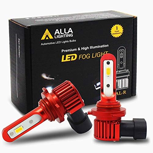 Alla Lighting Newest H10 9145 LED Fog Lights Bulb, 6000K Xenon White CANBUS Error Free PY20D Base 9140 9040 9045 9155 12V AL-R Vision 5200 Lumens Xtreme Super Bright Replacement for Cars, Trucks,