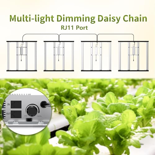 Image of FARMLITE LED Grow Lights for Indoor Plants Full Spectrum Growing Light Bar Plant Hanging Growing Lamps Seedling Daisy Chain Dimmable Board 4x4ft Coverage (420watts)