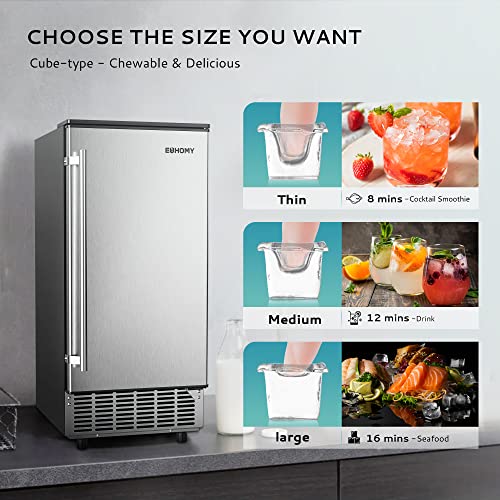 EUHOMY Under Counter Ice Maker