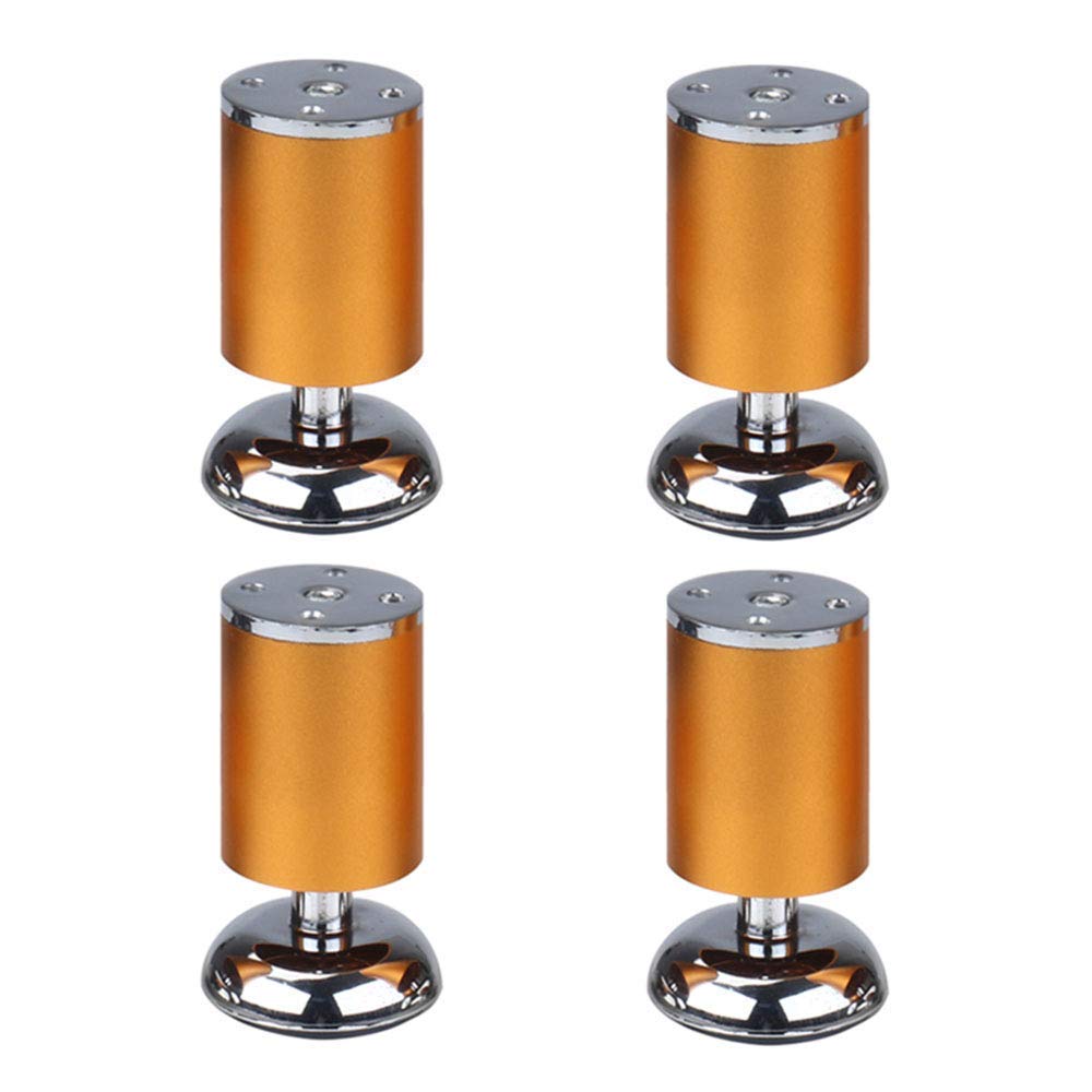 Gambe per Mobili,Gamba per Divano in Alluminio, Tavolo da Tè, Piedini per Mobile TV,Gambe per Tavolo Regolabili,Rotondo,Set di 4 (Oro/Argento),Oro,6cm/2.3in Made in China