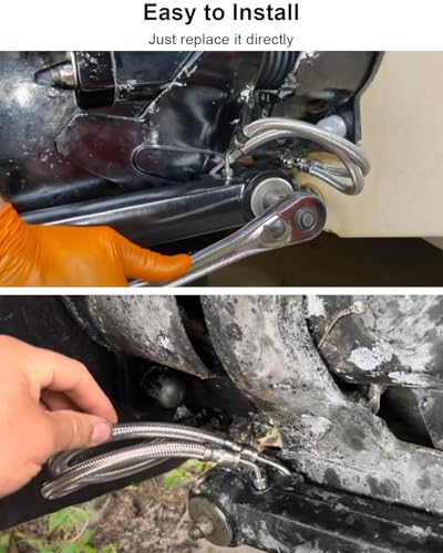 Image of Trim Tilt Hydraulic Ram Cylinder Hose Kit Fit for Mercruiser Alpha One with Trim Cylinder(15-9 /16 inch) & Bravo 1 2 3 X Series, Upgraded Hydraulic Trim Hose Replace 32-864589 32-864588 32-99904Q, 4 Pack