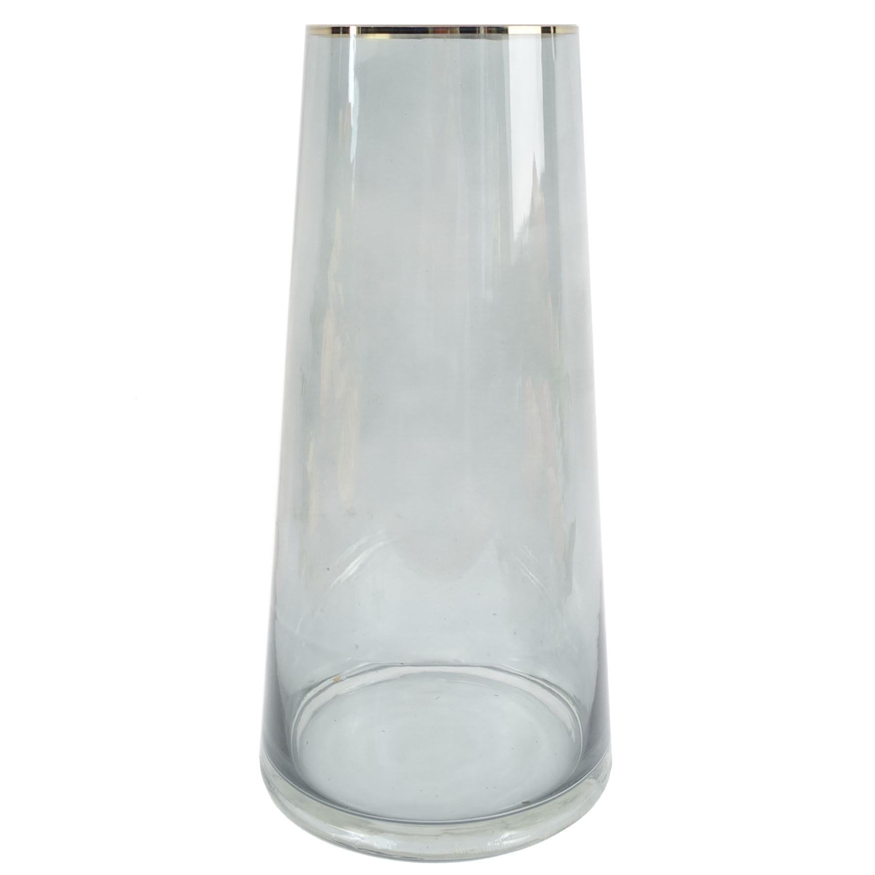 Leaf Glass Vase Gold Rim Smoke Grey Glass Vase 28Cm Botanik from B&Q