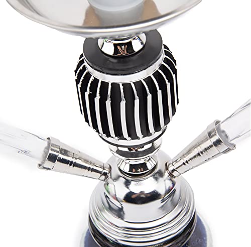 Huanxin Hookah Raucher-Set, 30,5 cm, 2 Schläuche, Shisha Smoker, mit Vase, aus Glas, leicht zu demontieren und… – Bild 6