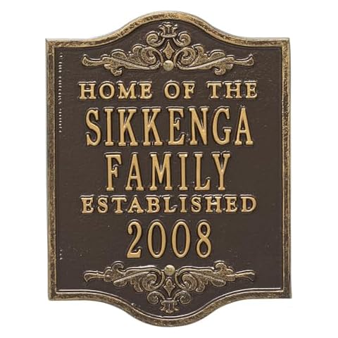 Comfort House Custom Family Wall Plaque - MADE IN USA Cast Metal Home Of The Established Year Sign - Wedding, Anniversary, Housewarming, Holiday Gift # P2596 Cover