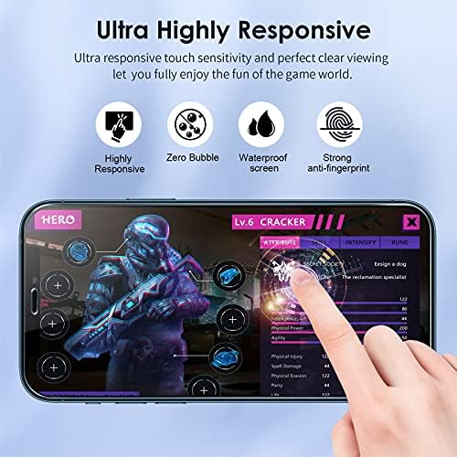 Kiewhay Tempered Glass Compatible with iPhone 12/ iPhone 12 Pro Screen Protector 6.1'', [9H Hardness] [No Bubbles] [with Installation Frame] HD Tempered Glass Screen Protector - 3 Pack