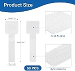 50 Pcs Cable Management Under Desk, Self-Adhesive Cable Tidy Clips Straps with Adjustable Nylon Buckle,Reusable Cable Organizers for Home and Office (White)