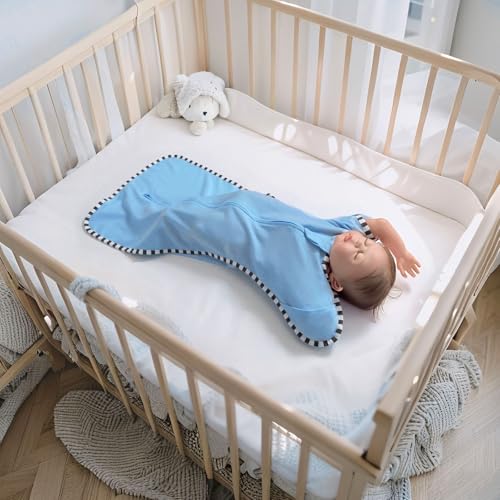 Image of Transition Swaddle, 2 Pack 100% Cotton Baby Sleep Sack | 2-Way Zipper Infant Arm Up Swaddle for Newborn Baby Boy Girl