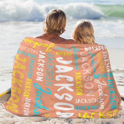 Personalized Name Blanket Customized Baby Blankets for Girls Boys Adults Monogrammed Blankets and Throws Christmas Birthday Mothers Fathers Valentines Day Gift