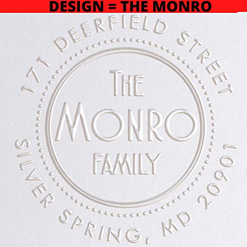 Monogram Address Embosser Seal Stamp Personalized Custom Monogram Address Embosser Stamp Wedding Embosser - Thumbnail 3