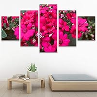 SIGNWIN 5 Panel Canvas Wall Art Pink Petals for Home Decorations Ready to Hang - 60