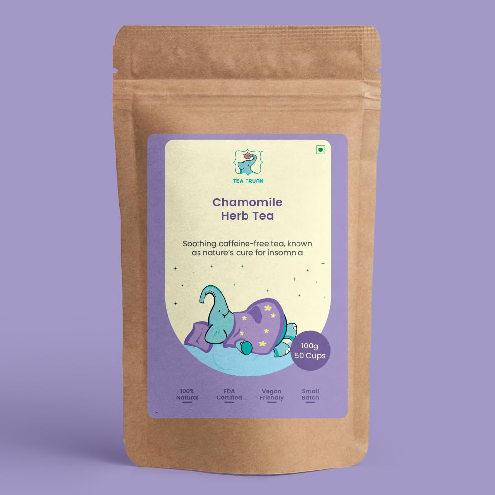 Tea Trunk Chamomile Herb Tea | Whole Natural Chamomile Flowers from the Himalayas | Calming and Relaxation | Helps Sleep Better | Organically Sourced Leaves - 50 Grams