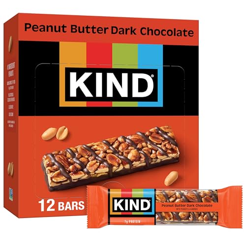 Image of KIND Healthy Snacks Bars, Peanut Butter Dark Chocolate, Gluten Free, Low Sodium Snacks, 7g Protein, 12 Count