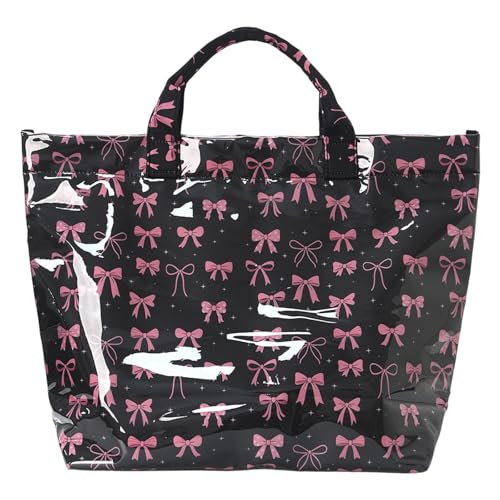 Image of Striped PVC Tote Bag for Women, Waterproof Plastic Hobo Handbag Summer Tote for Beach, Pool & Ideal Gift