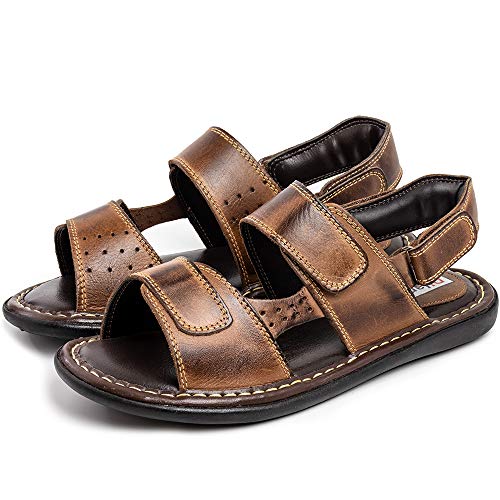 Sandalia Papete Masculina Couro Liso Conforto