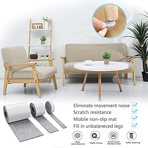 Feltro Adesivo Rotolo, 3 Pezzi Feltrini per Mobili...