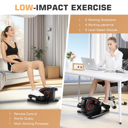 Image of ANCHEER Under Desk Elliptical Machine, Electric Seated Pedal Exerciser, Mini Elliptical Machines for Seniors, LCD Display Monitor, Remote Control, Leg Exerciser for Home
