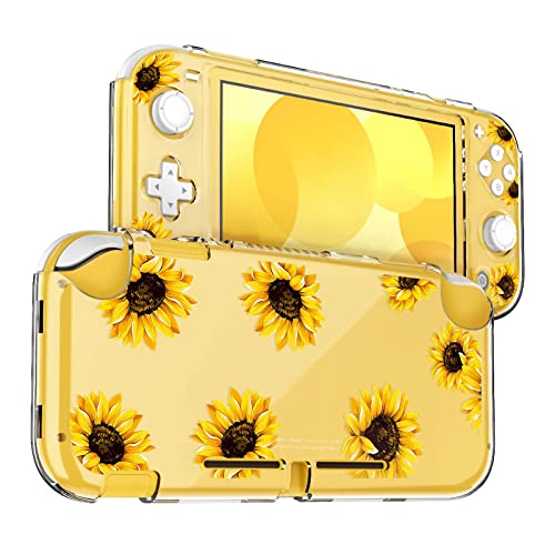 DLseego Coque Compatible avec Nintendo Switch Lite, Housse Transparente pour PC Dur Switch Lite,Couverture Protectrice avec Gaufrage,Design Anti-Abrasion et Anti-Rayures,Tournesol
