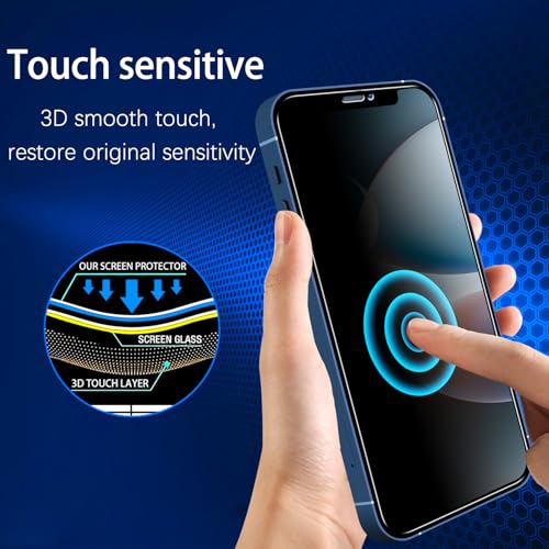 Image of MAYtobe [2+2 Pack Designed for iPhone 12 Pro Privacy Screen Protector, Privacy Tempered Film with Camera Lens Protector for iPhone 12 Pro, No Bubbles, Anti Scratch, Easy to Install