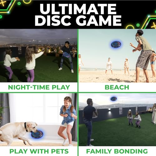 image for Toysery LED Light Up Fresbee - Glow in The Dark Fresbee for Kids and A