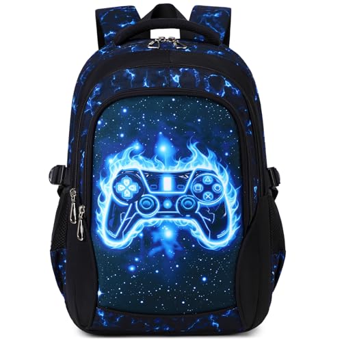 Kimwadalh Mochila para meninos para escola, gamepad de grande capacidade para meninos escolares para ensino fundamental médio e alto