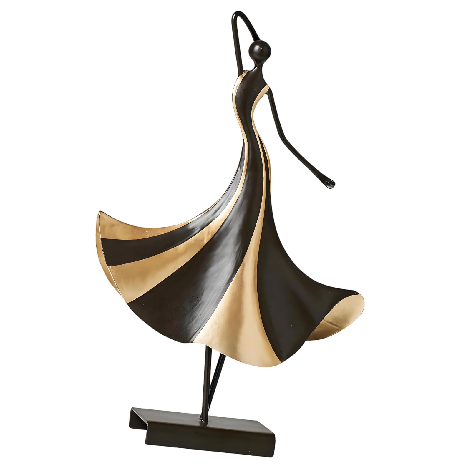 TQUXNGA Artistic Metal Dancing Ballet Girl Statue Elegant Ballet Dancer Figurine Ornament for Housewarming Gift Home Decoration Smooth Dance Sculpture