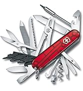 Victorinox Swiss Army Pocket Knife Cyber Tool L with 39 Functions, Red Transparent